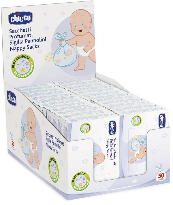 CHICCO SACCHETTI PROFUMATI PANNOLINI 50 PEZZI - Gruppofarmastore.it