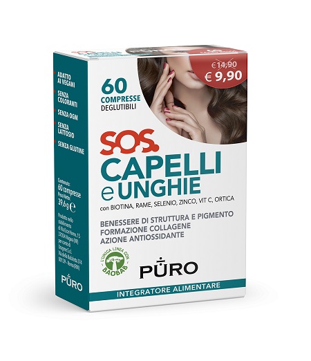 PURO SOS CAPELLI&UNGHIE 60 COMPRESSE DEGLUTIBILI - Gruppofarmastore.it