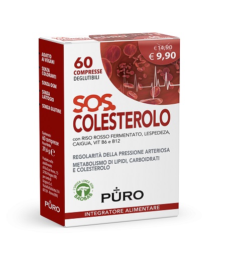 PURO SOS COLESTEROLO 60 COMPRESSE DEGLUTIBILI - Gruppofarmastore.it