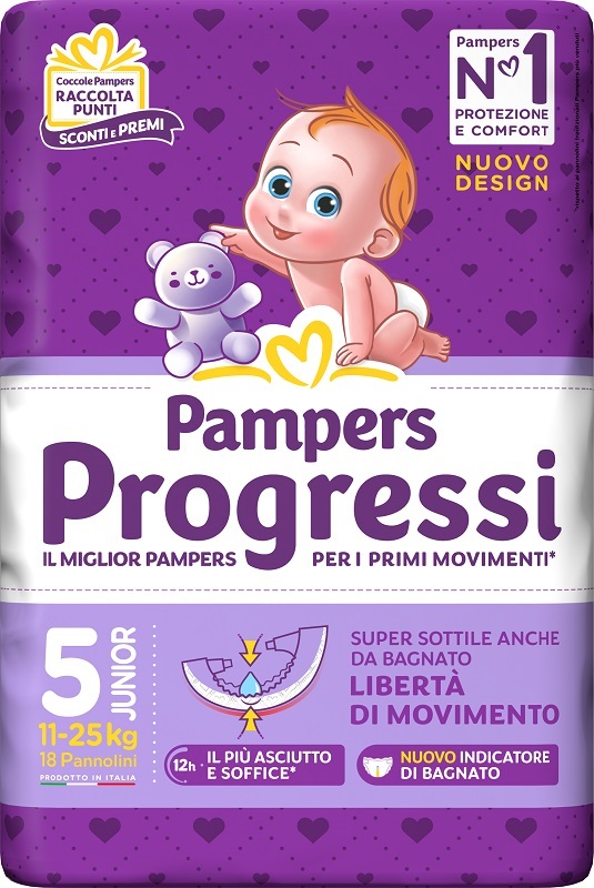 PAMPERS PROGRESSI JUNIOR 18 PEZZI - Gruppofarmastore.it
