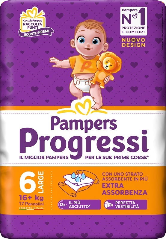 PAMPERS PROGRESSI XL 17 PEZZI - Gruppofarmastore.it