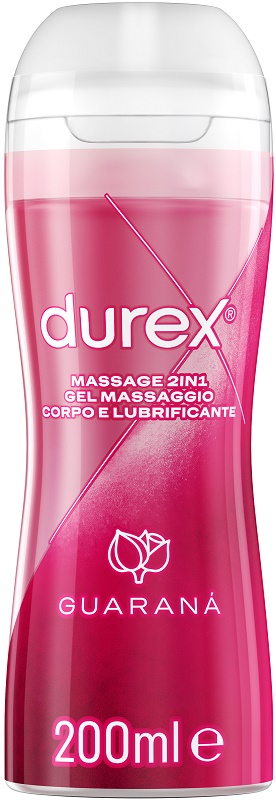 DUREX MASSAGE 2 IN 1 GEL MASSAGGIO CORPO E LUBRIFICANTE GUARANA' 200 ML - Gruppofarmastore.it
