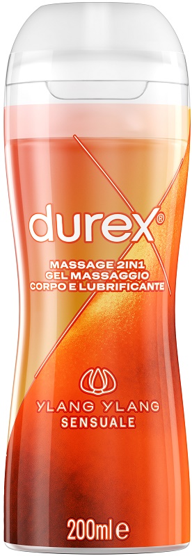 DUREX MASSAGE 2 IN 1 GEL MASSAGGIO CORPO E LUBRIFICANTE YLANG YLANG 200 ML - Gruppofarmastore.it