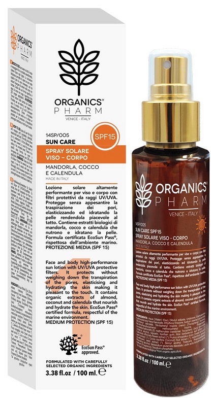 ORGANICS PHARM SUN CARE SPRAY SOLARE VISO-CORPO SPF15 100 ML - Gruppofarmastore.it