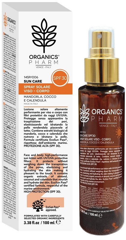 ORGANICS PHARM SUN CARE SPRAY SOLARE VISO-CORPO SPF30 100 ML - Gruppofarmastore.it