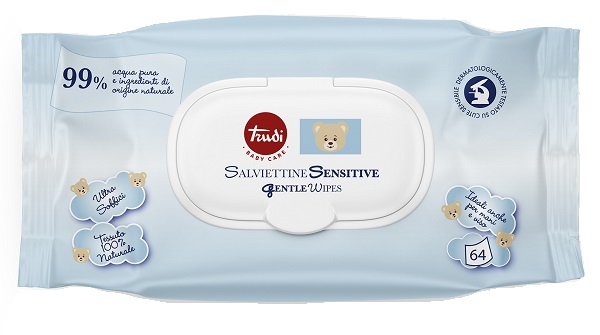 TRUDI BABY CARE SALVIETTINE SENSITIVE 64 PEZZI - Gruppofarmastore.it