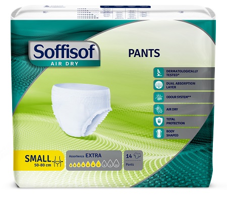 PANNOLONE PER INCONTINENZA SOFFISOF PULL UP AIR DRY SMALL 14 PEZZI - Gruppofarmastore.it