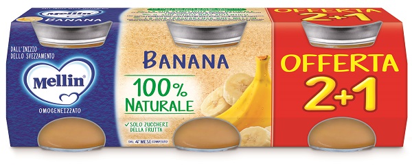 MELLIN OMOGENEIZZATO BANANA 3 PEZZI DA 100 G - Gruppofarmastore.it
