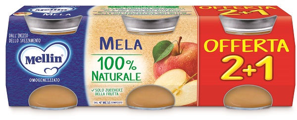 MELLIN OMOGENEIZZATO MELA 3PZ DA 100 G - Gruppofarmastore.it