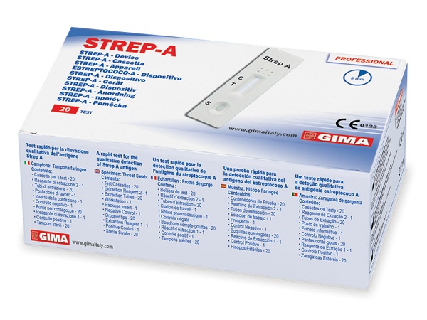 TEST STREP A PER LA RILEVAZIONE DELLO STREPTOCOCCO 20 PEZZI - Gruppofarmastore.it