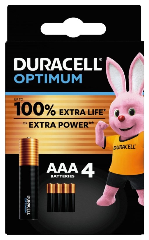 DURACELL OPTIMUM AAA B4 4 PILE BLISTER - Gruppofarmastore.it