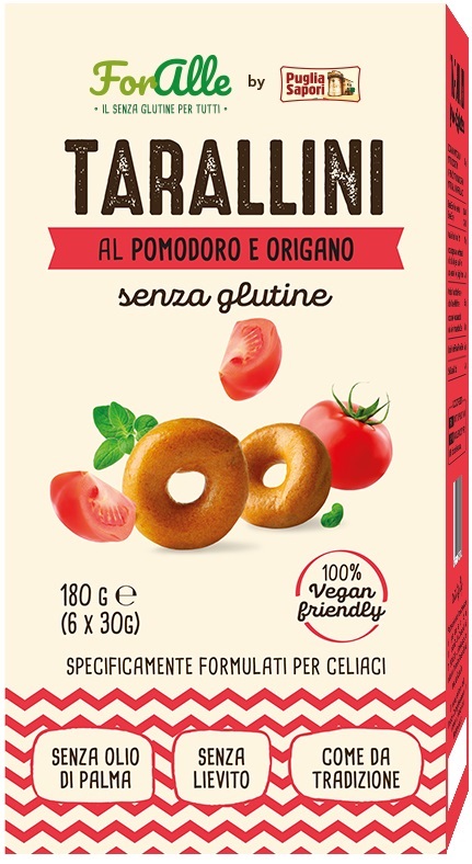 FORALLE TARALLINI POMODORO E ORIGANO 6 BUSTINE X 30 G - Gruppofarmastore.it