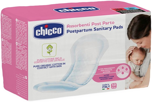 CHICCO ASSORBENTI POSTPARTO BIO COTONE 10 PEZZI - Gruppofarmastore.it