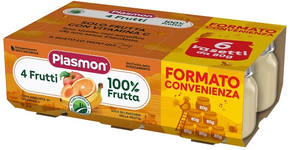 PLASMON OMOGENEIZZATO 4 FRUTTI 6X80 G - Gruppofarmastore.it