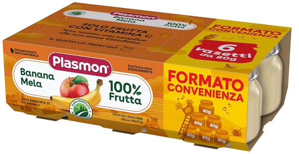 PLASMON OMOGENEIZZATO BANANA MELA 6X80 G - Gruppofarmastore.it