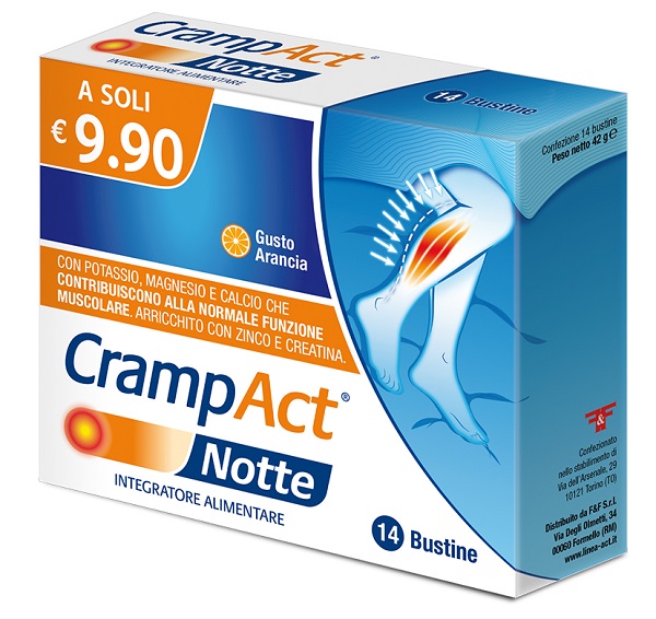 CRAMPACT NOTTE 14 BUSTINE GUSTO ARANCIA CON EDULCORANTE - Gruppofarmastore.it