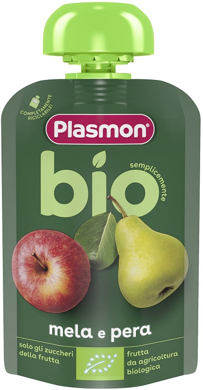 PLASMON MELA PERA BIO POUCHES 100 G - Gruppofarmastore.it
