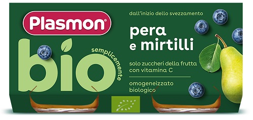 PLASMON OMOGENEIZZATO BIO PERA MIRTILLI 2 VASETTI X 80 G - Gruppofarmastore.it