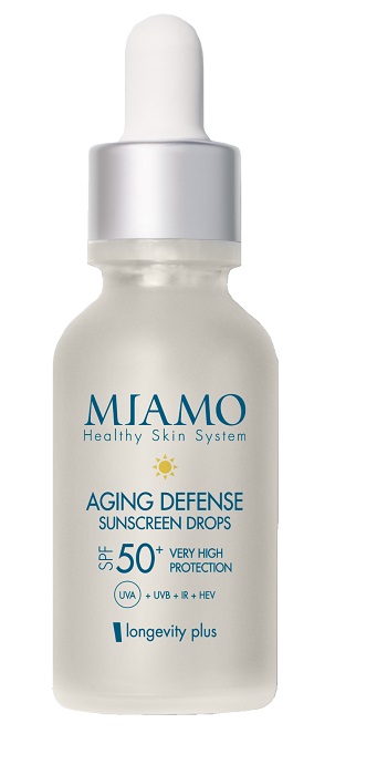 MIAMO NEW FORMULA MIAMO LONGEVITY PLUS AGING DEFENSE SUNSCREEN DROPS SPF50+ 30 ML - Gruppofarmastore.it
