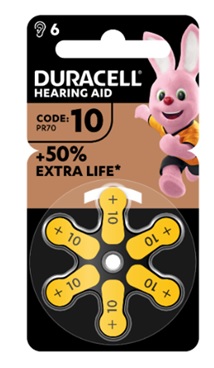 DURACELL EASY TAB 10 GIALLO BATTERIA PER APPARECCHIO ACUSTICO 6 PEZZI - Gruppofarmastore.it