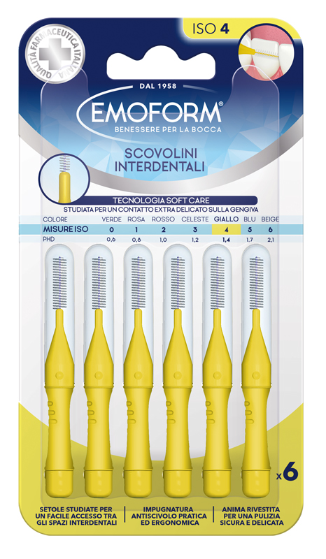 EMOFORM SCOVOLINO ISO 4 GIALLO 6 PEZZI - Gruppofarmastore.it