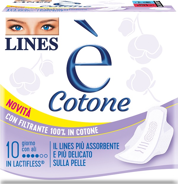 LINES E' COTONE ALI ASSORBENTE ESTERNO 10 PEZZI - Gruppofarmastore.it