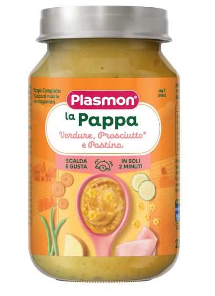 PLASMON LA PAPPA VERDURE PROSCIUTTO E PASTINA 200 G - Gruppofarmastore.it