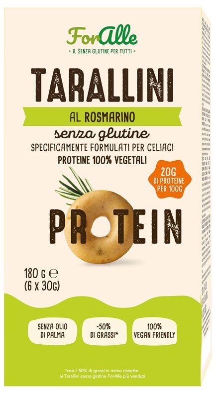 FORALLE TARALLINI PROTEICI ROSMARINO 6 BUSTINE DA 30 G - Gruppofarmastore.it