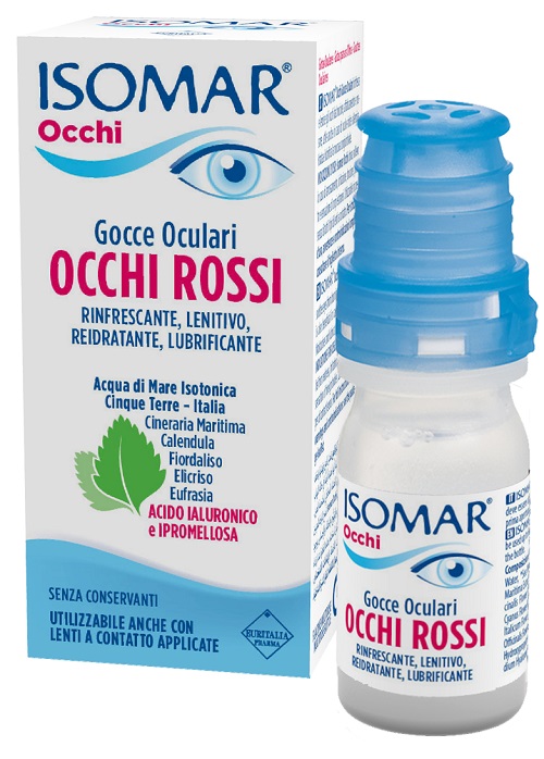 ISOMAR OCCHI ROSSI GOCCE OCULARI ACIDO IALURONICO 0,20% 10 ML - Gruppofarmastore.it