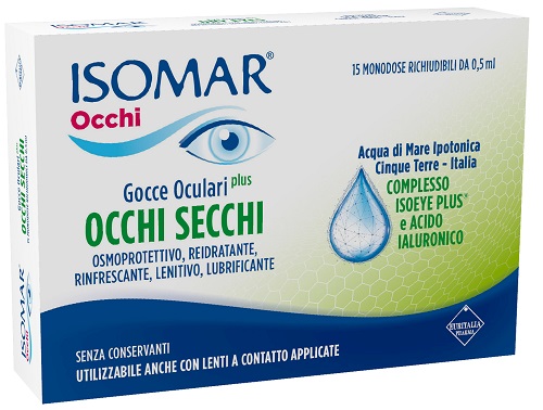 ISOMAR OCCHI SECCHI PLUS GOCCE OCULARI ACIDO IALURONICO 0,25% 15 FLACONCINI - Gruppofarmastore.it