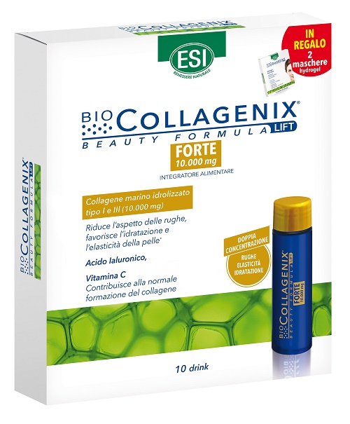 ESI BIOCOLLAGENIX FORTE 10 DRINK 300 ML + 2 MASCHERE OMAGGIO - Gruppofarmastore.it