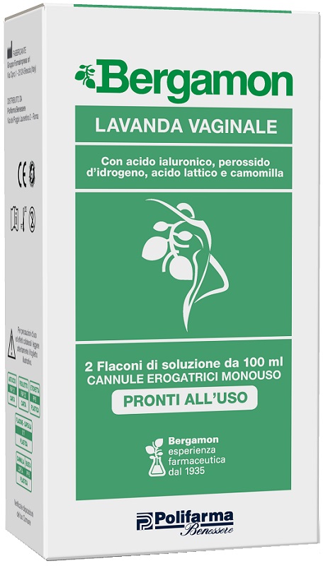 LAVANDA VAGINALE BERGAMON 2 FLACONI DA 100 ML + 2 CANNULE EROGATRICI MONOUSO - Gruppofarmastore.it