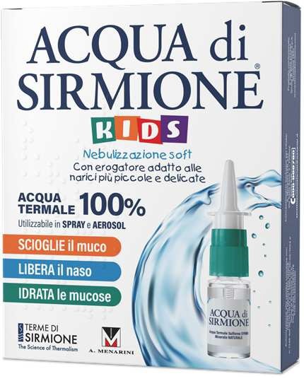 ACQUA DI SIRMIONE KIDS NEBULIZZAZIONE SOFT ACQUA TERMALE 100% 6 FLACONCINI PLURIDOSE DA 15 ML - Gruppofarmastore.it