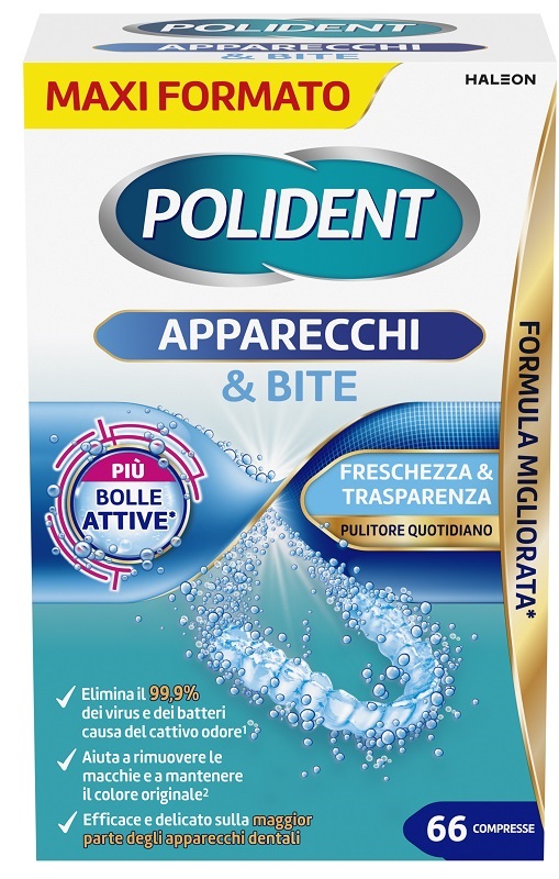 POLIDENT APPARECCHI & BITE PULITORE QUOTIDIANO 66 COMPRESSE - Gruppofarmastore.it
