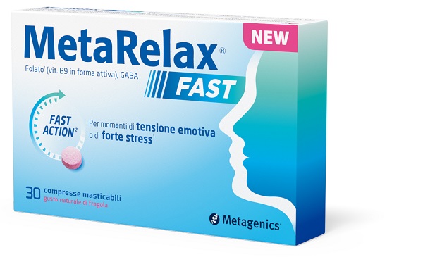 METARELAX FAST 30 COMPRESSE MASTICABILI GUSTO NATURALE DI FRAGOLA SENZA GLUTINE SENZA LATTOSIO CON EDULCORANTI - Gruppofarmastore.it