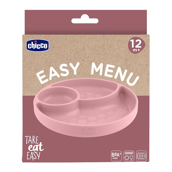 CHICCO PIATTO PORZIONATO ROSA 12M+ - Gruppofarmastore.it
