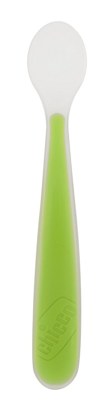 CHICCO SOFTLY SPOON CUCCHIAIO MORBIDO IN SILICONE VERDE 6M+ - Gruppofarmastore.it