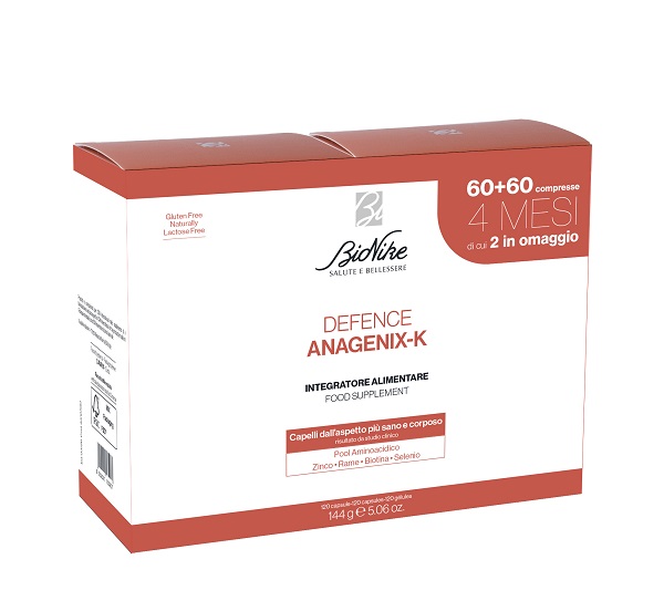 DEFENCE ANAGENIX K 60 CAPSULE 2 PEZZI SENZA GLUTINE NATURALMENTE PRIVO DI LATTOSIO - Gruppofarmastore.it