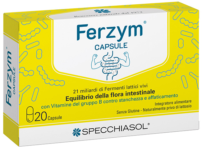 FERZYM CAPSULE 20 CAPSULE SENZA GLUTINE NATURALMENTE PRIVO DI LATTOSIO - Gruppofarmastore.it