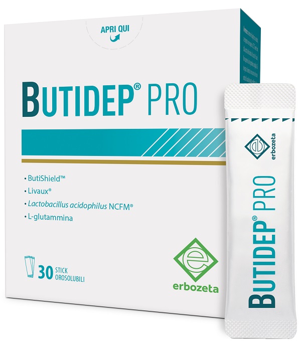 BUTIDEP PRO 30 STICK OROSOLUBILI DA 1,35 G SENZA GLUTINE NATURALMENTE PRIVO DI LATTOSIO - Gruppofarmastore.it
