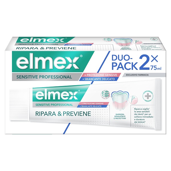 ELMEX SENSITIVE PROFESSIONAL RIPARA & PREVIENE WHITENING 2 PEZZI DA 75 ML - Gruppofarmastore.it