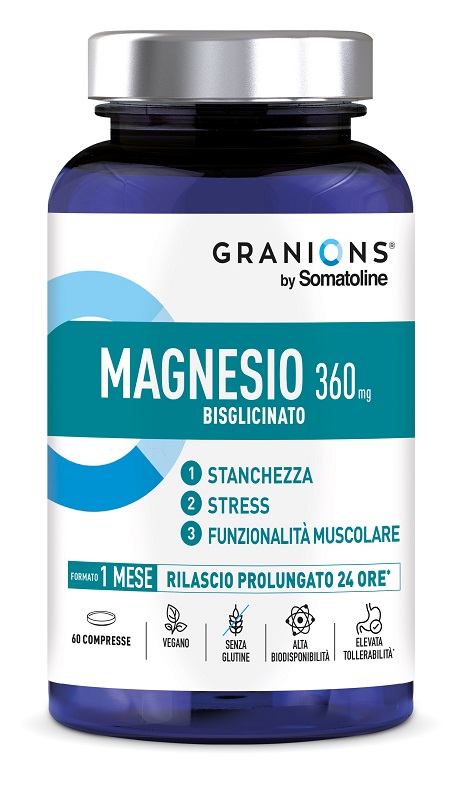 GRANIONS BY SOMATOLINE MAGNESIO BISGLICINATO 360 MG 60 COMPRESSE SENZA GLUTINE - Gruppofarmastore.it