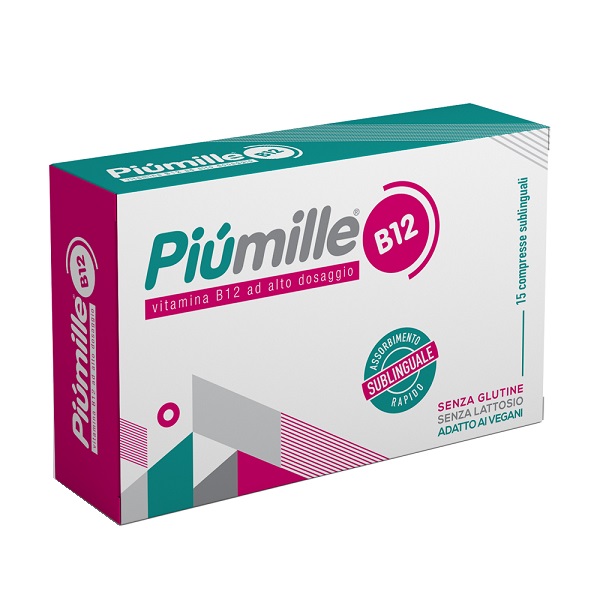 PIUMILLE B12 15 COMPRESSE SUBLINGUALI 0,080 G SENZA GLUTINE  SENZA LATTOSIO CON EDULCORANTE - Gruppofarmastore.it