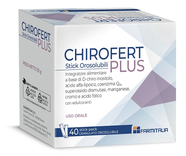 CHIROFERT PLUS 40 STICK PACK DA 2,3 G GRANULATO OROSOLUBILE CON EDULCORANTI SENZA GLUTINE NATURALMENTE PRIVO DI LATTOSIO - Gruppofarmastore.it